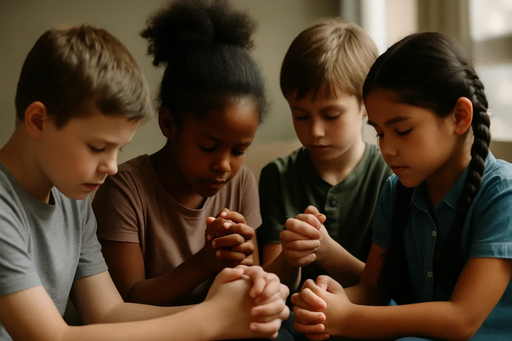 Niños oran con poder en un campamento tras ser tocados por el Espíritu