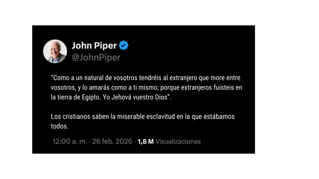 John Piper abre el debate evangélico al citar un versículo de Levítico entreCristianos Tweet de John Piper